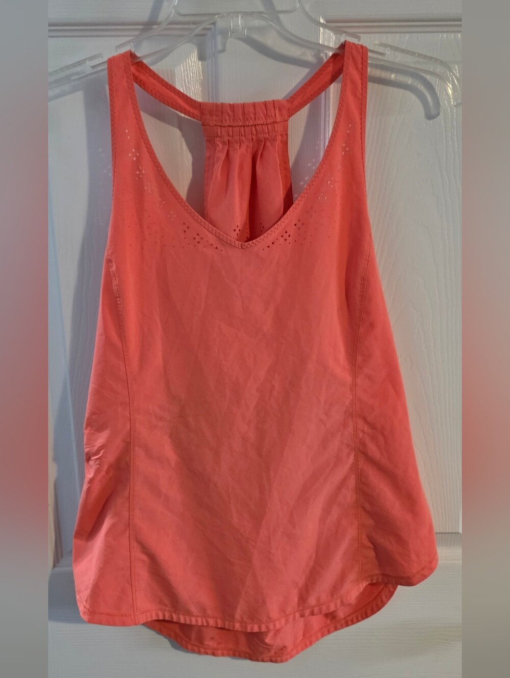 Lululemon In A Flash Singlet Very Light Flare Neon Orange Laser Cut Size 6